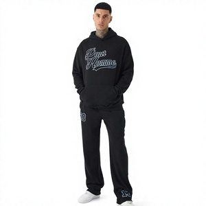 Survêtements de sport pour hommes en molleton 100 % coton de haute qualité, coupe-vent et respirants, ensembles 2 pièces, vente en gros, personnalisables - Product Image 1