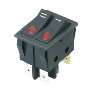 ABILKEEN KCD2 Rocker Switch 2 way red and green sliver contact point copper pin 20A 250V