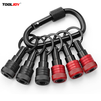 6pcs TOOLJOY Gantungan Kunci Penahan Bit Aluminium Alloy 1/4 Hex Shank Ekstensi Portabel Harga Pabrik Kustomisasi Perdagangan