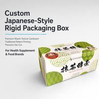 Boîte rigide personnalisée pour matcha et enzymes, boîte cadeau en papier en deux parties, fabricant de boîtes d'emballage alimentaire personnalisées avec logo OEM