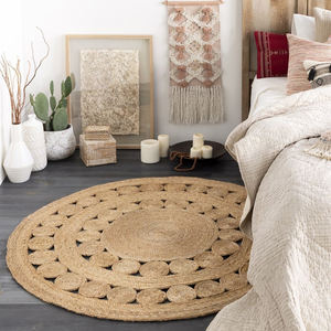 Handwoven Natural Jute Oval <b>Rug</b> Eco-Friendly Sustainable Home Decor with Handmade Mats & <b>Pads</b> an Original Design by Our Brand - Product Image 3