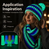 Fil Lumineux Écologique pour Broderie, Chapeaux, Pinces à Cheveux, Accessoires pour Enfants - Couleurs Personnalisables, Fil à Crocheter Luminescent en Stock