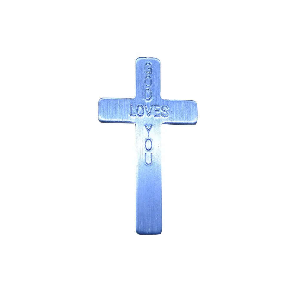45*25mm 1.5mm thickness charm blue cross Stainless Steel Christian Bible Prayer Cross Men Charming Pendant Necklace Jewelry