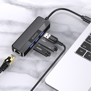 Jokade USB-C 4 In 1 Hub <b>Adapter</b> 3xUSB 3.0 1xRJ45 Gigabit <b>Ethernet</b> Black JC009-F - Product Image 4