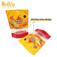 Sachet Doypack personnalisé imprimé pour poudre de piment 500g, avec fenêtre transparente et trou de suspension pour affichage, prix usine