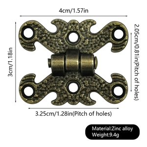 Thiết kế hoa cổ điển Bản lề rỗng Hộp đựng đồ trang <span class=keywords><strong>s</strong></span>ức cổ Bản lề phần cứng trang trí cho túi đa chức năng - Product Image 5