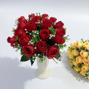 <b>Artificial</b> <b>Roses</b> Silk Flowers 37cm High Simulation Classic Style For Home Decor Wedding Photography Props - Product Image 2