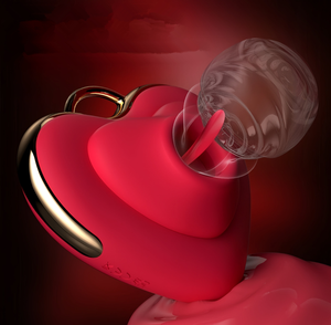 Миниатюрный вибратор-стимулятор в форме сердца для клитора, элегантная секс-игрушка для лизания - Product Image 3