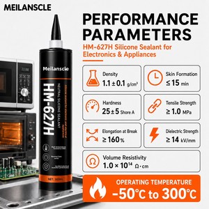Scellant silicone RTV haute température HM-627H, durcissement neutre, résistant à la chaleur, adhésif <span class=keywords><strong>pour</strong></span> la construction, l'électronique, les fours, 300 ml - Product Image 2
