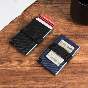 Hot Sale Kartenetui Geldbeutel Herren Slim Minimalist Pop up Credit Card Holder Case Carbon Fiber <b>Smart</b> <b>Wallet</b> With Money Clip - Product Image 5