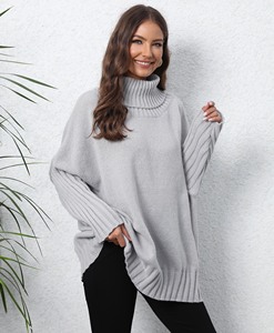 Fabrika artı boyutu kadınlar rahat kış yüksek kaplumbağa boyun uzun kollu kablo kazak örgü Jumper kazak kadınlar kazak boy - Product Image 3