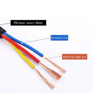 80cm đồng nguyên chất <span class=keywords><strong>3</strong></span>-core 2.5 Cáp vuông dẫn hiển thị với hình chữ U Cổng kết nối dòng thành phẩm - Product Image 5