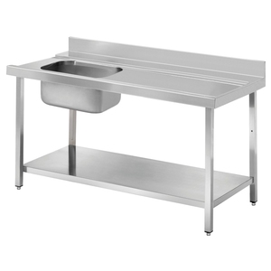 EURAST 2100x750X850mm Mesa de lavavajillas de entrada/salida con 1 fregadero 16I12CEM Equipo de servicio - Product Image 1