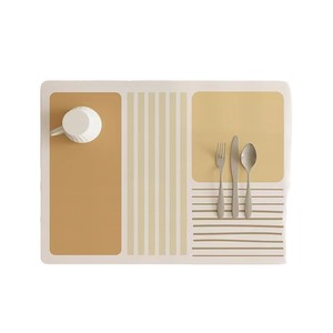 Tapis d'évier de cuisine en terre de diatomée, frais et élégant, séchage rapide, antidérapant, pour vaisselle, bols et baguettes - Product Image 5