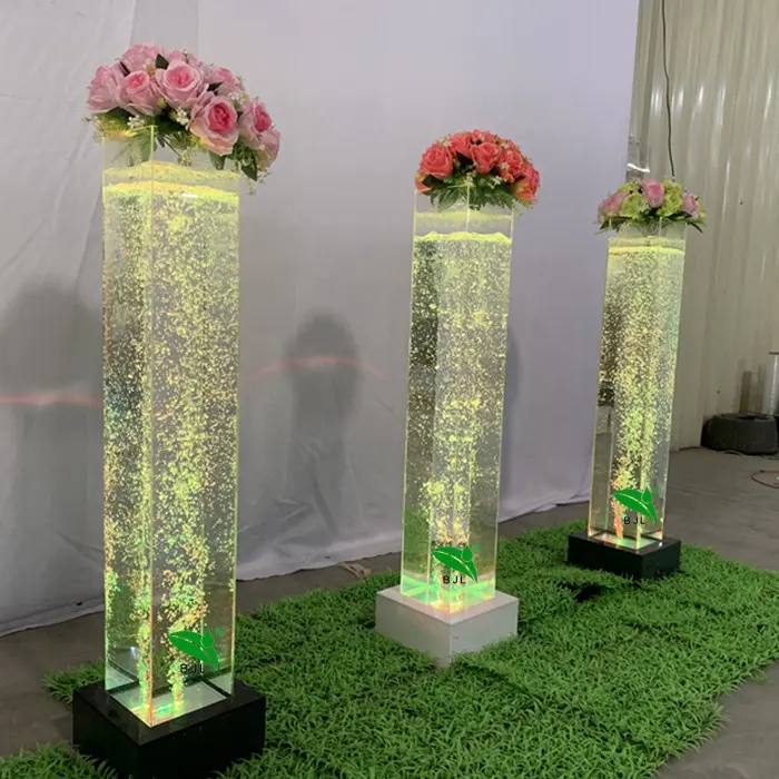 Luzes led de bolha de água flor pilar suprimentos para festa de casamento decoração