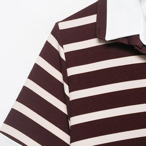 ZATRHMBM Nouvelle Collection Printemps/Automne 2026 : T-shirt Élégant à Rayures et Patchwork, Haut Décontracté Rétro à <span class=keywords><strong>Manches</strong></span> <span class=keywords><strong>Courtes</strong></span> pour <span class=keywords><strong>Femme</strong></span> - Product Image 3