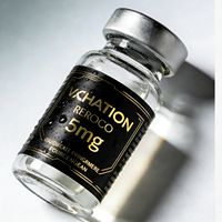 Étiquettes de bouteilles imprimées sur mesure pour les petites bouteilles de 10 ml/5 ml/3 ml, autocollants d'emballage de poudre de peptide à double couche