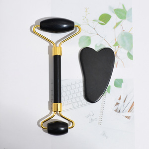 Rouleau de jade Xiuyan <span class=keywords><strong>noir</strong></span> de qualité supérieure, directement de l'usine, ensemble de pierres Gua Sha, masseur facial pour le soin de la peau - Product Image 6