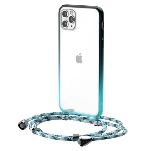 For iPhone 11 Pro Max 6.5 inch Element Crossbody Protective Case With Retractable Lanyard (Blue)