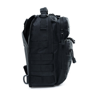 Sac à dos tactique pour sports de plein air, sac de poitrine imperméable unisexe, sangle en toile noire, poche intérieure à fermeture éclair - Product Image 1