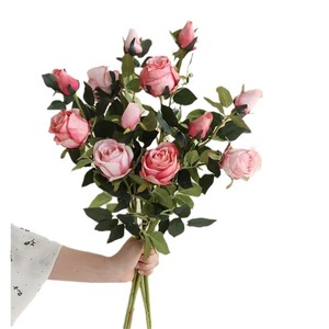 Bouquet de roses en soie Timo, fleurs artificielles pour la décoration de la maison, centre de table de mariage, décoration de table - Product Image 5
