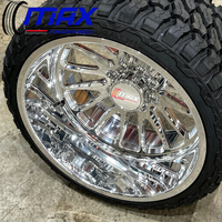 Jantes forgées 26x12 28x14 24x14 6x139.7 8x165.1 8x180 Polies à déport profond pour Chevy Silverado 1500 2500HD et Dodge Ram 2500