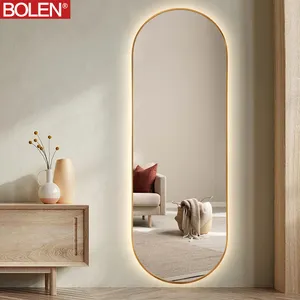 Modern Bath Anti Fog Oval Led Shower Mirror Intelligent Wall Sensor Touch Smart Mirror For Bedroom
