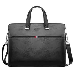VICUNA POLO Brand Man Handbag Wholesale Fashion PU Leather 15.6'' Laptop Shoulder Bag Mens Briefcase