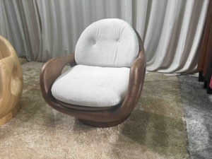 French Solid Wood Sofa Chair Home Living Room Balcony Black Solid Lazy Armchair Creative Furniture Balcony Easy Chair