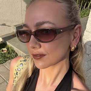 แว่นกันแดดทรงรีสไตล์เรโทรสำหรับผู้ใหญ่ แฟชั่นกรอบเล็ก แว่นตากันแดดวินเทจสำหรับผู้หญิง หรูหรา คุณภาพสูง กรอบมีสไตล์ - Product Image 5