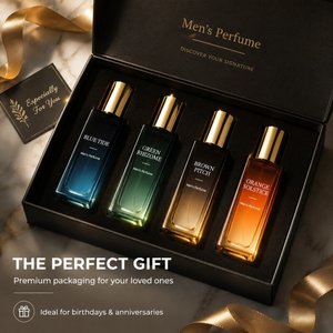 Boîte cadeau noire mate avec couvercle doré pour parfum masculin - Parfum de luxe pour cadeau - Product Image 2