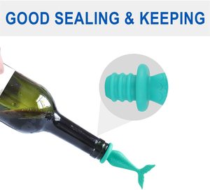 Bouchon de bouteille de vin en silicone réutilisable sans BPA, amusant et hermétique, accessoire pour boissons - Product Image 4