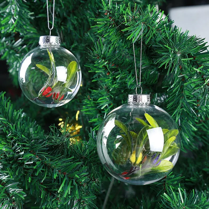 Пользовательские прозрачные стеклянные Рождественские елочные шары подвесные украшения оптом прозрачные стеклянные Рождественские шары