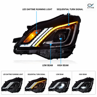 Kit de Phares Améliorés pour Toyota Crown 12ème Génération 2003-2009, Spécifications Japonaises Modifiées, LED DRL, Clignotants Séquentiels, 65W