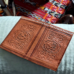 Custom Genuine Leather Embossed Boho Clutch Coin Purse Bifold Unisex <b>Money</b> Pocket <b>Pouch</b> Wholesale OEM - Product Image 1