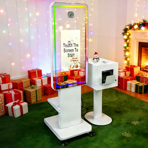 Station de Selfie avec Lumière RVB pour Fêtes et Mariages, Écran Tactile Tout-en-un de 21,5 Pouces, Miroir Magique Photobooth - Product Image 1