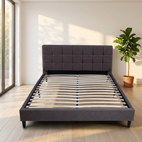 Cadre de lit en métal industriel California King avec sommier à lattes robuste pour grande villa, chambre principale, mobilier de maison