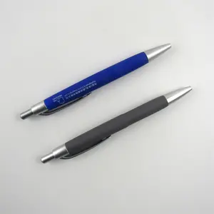 hot sell promotion custom logo ballpoint pen plastic rubber click hotel cheapest pen customization ball pen with logo
