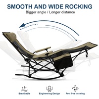 Chaise longue à bascule de camping avec logo personnalisé Chaise berçante de camping pliante à dossier haut avec repose-pieds Chaise berçante de camping portable