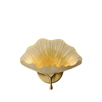 [Feuille de Ginkgo] Nouvelle applique murale de style chinois, couleur émail, pour salon, couloir, chambre, lampe de chevet simple