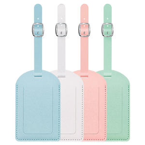 Etiquette de bagage en cuir PU personnalisable Etiquettes de bagage nommées de voyage Etiquette de bagage en cuir PU vierge - Product Image 3