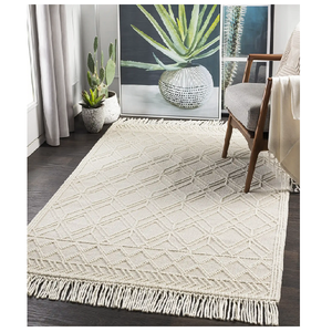 Natural Wool Hand Woven Area <b>Rug</b> For Home Decoration Featuring Soft Texture Elegant Patterns And <b>Long</b> Lasting For Daily Use - Product Image 1