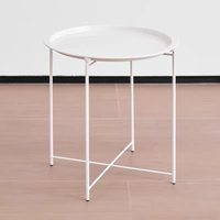 Table basse ronde pliable en métal pour la maison, avec plateau amovible, élégante et pratique