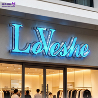 Enseignes lumineuses LED pour devantures de magasins extérieurs, lettres en acier inoxydable perforé, logo lumineux, enseigne lumineuse pour bâtiments, sur mesure