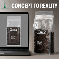 Coffret de café premium avec valve, sac à fond plat à fermeture éclair 250g, emballage de marque, coffret personnalisé, impression sur mesure, ensemble de sacs à café