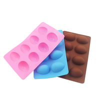 Ovale Eierform mit 8 Kavitäten Silikon form zum Dekorieren von handgemachten Schokoladen kuchen Jelly Soap-Essential Cake Tools