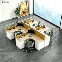 Escritorio de Estación de Trabajo JIUSHUN para 2, 4 o 6 Personas, Mesa de Oficina Ergonómica Moderna Personalizada para Empleados