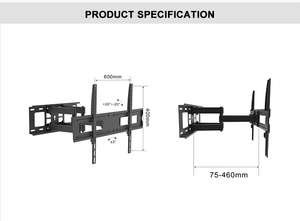 Vesa 600*400มิลลิเมตรหมุนก้องทีวีติดผนังวงเล็บ - Product Image 3