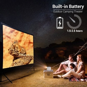 โปรเจคเตอร์พกพา V8 3D ออโต้โฟกัส สมาร์ทแอนดรอยด์ WiFi LED DLP สำหรับใช้งานกลางแจ้งและในบ้าน รองรับความละเอียด 4K Full HD พร้อมแบตเตอรี่ในตัว - Product Image 6