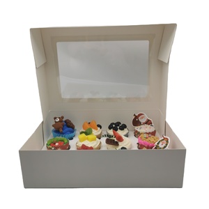 Tùy chỉnh các tông với bóng cán giấy thiết kế độc đáo <span class=keywords><strong>cupcake</strong></span> bao bì hộp với cửa sổ - Product Image 4